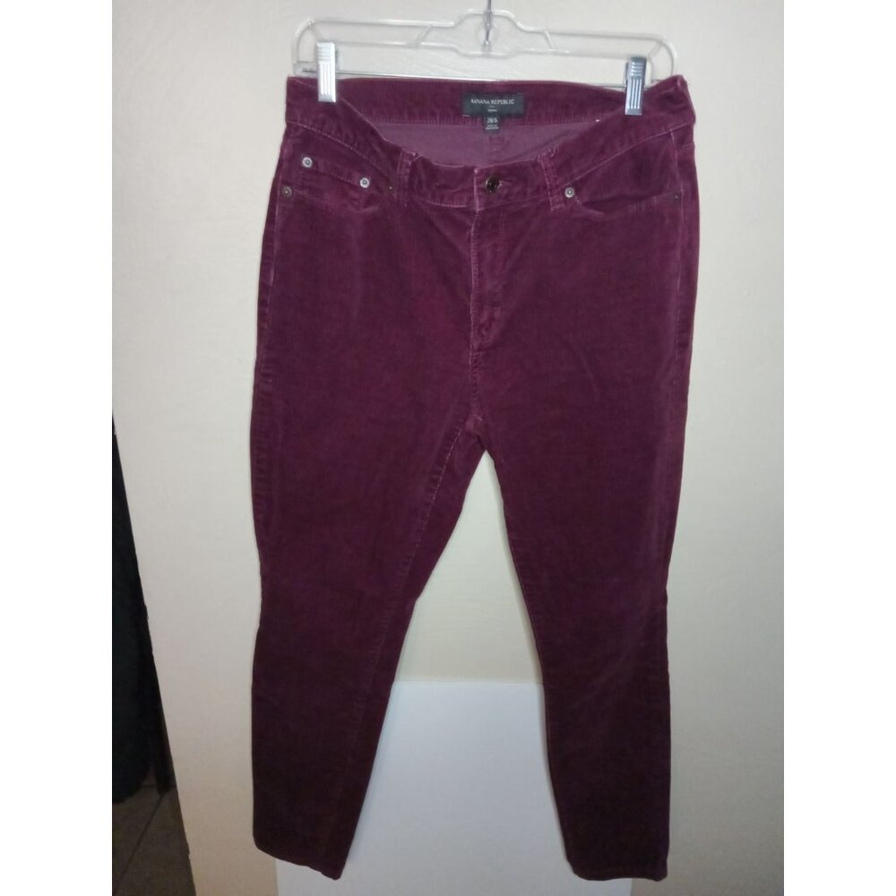Banana Republic Classic Burgundy Skinny Fit Corduroy Pants Size 28/6
